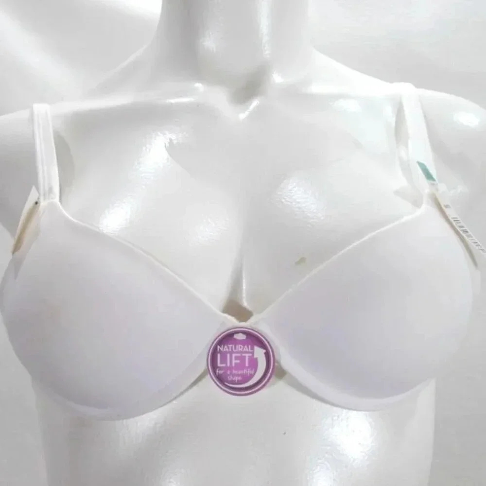 36B Hanes G889 Fit Perfection Lift Underwire Bra White  New‎ with Tags
